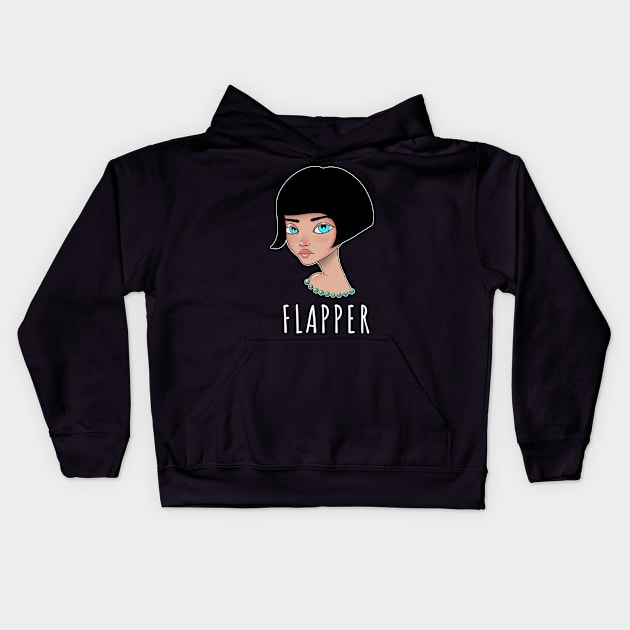 Lazy Funny Flapper Halloween Costume Pretend I'm A Flapper Kids Hoodie by heidiki.png